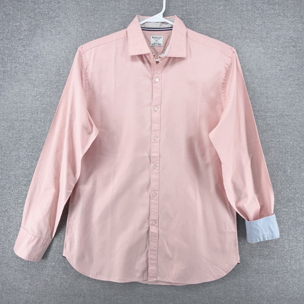 Boggi Milano Shirt Men Size XL Peach Long Sleeve Button Up Casual Cotton